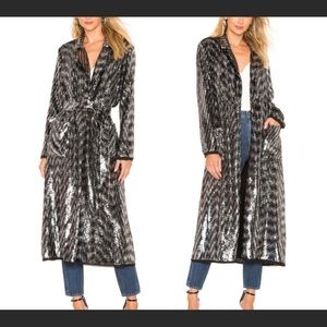 NBD Sedgwick Duster Trench Jacket sequined Size xxs